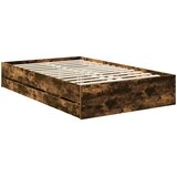  Krevetna konstrukcija s ladicama Dimljeni hrast 120 x 190 cm | shoptok.hr