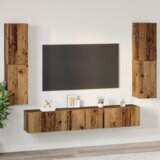  Set TV komoda s policom Ostalo s pohranom s vratima 7 pcs Staro drvo 80 x 30 x 30.5 cm | shoptok.hr