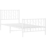 vidaXL Metalni okvir kreveta s uzglavljem i podnožjem bijeli 90x200 cm | shoptok.hr