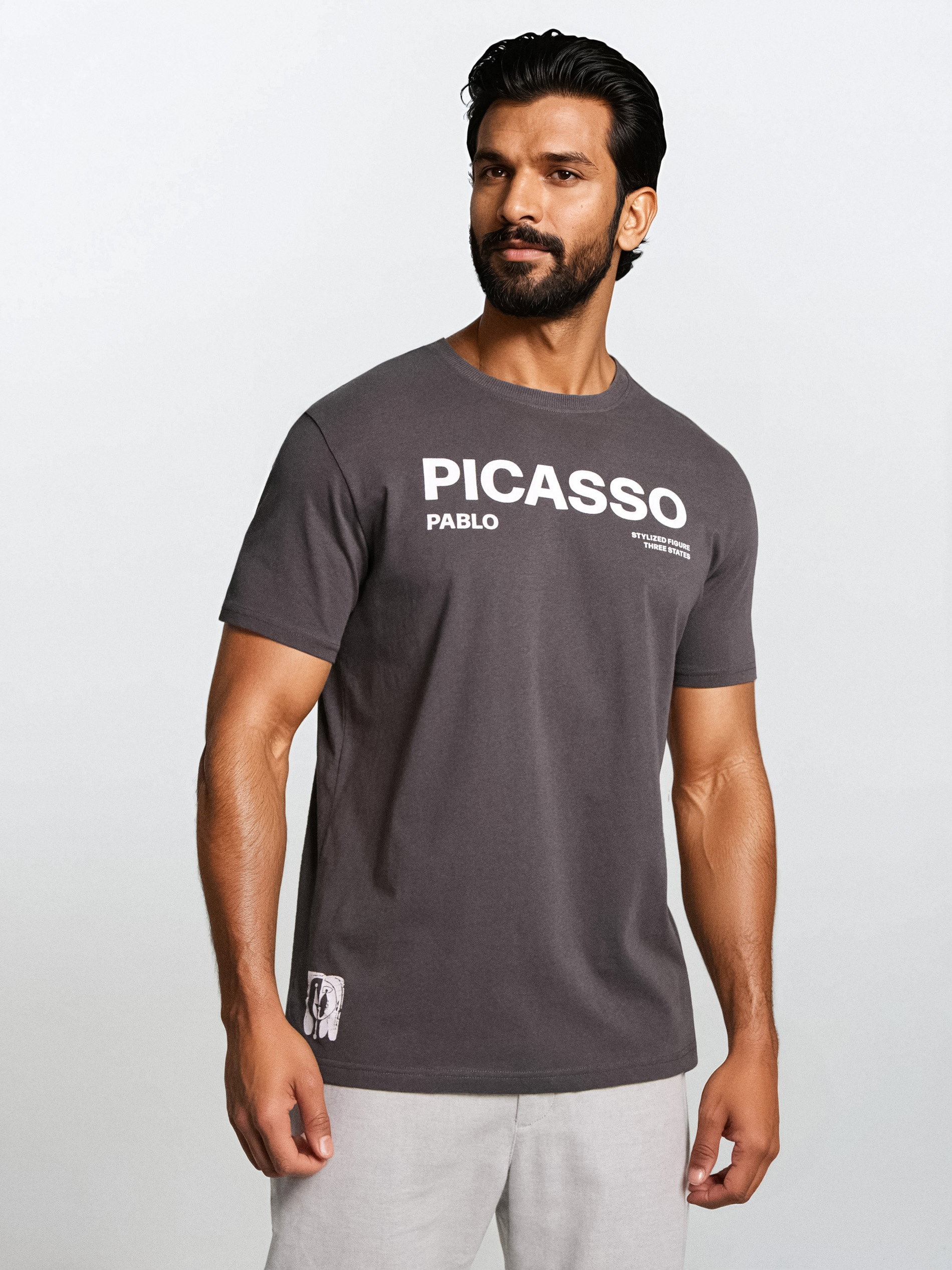 Sinsay Pamučna majica dugih rukava s natpisom Picasso | shoptok.hr