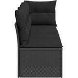  Vrtna sofa s jastucima za 4 osobe, crna, poliratan | shoptok.hr