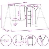  Set vanjskih ljuljački Šareni Čelik i PE - Crvena Swing sjedalo + ljestve + disk klackalica + klackalica | shoptok.hr