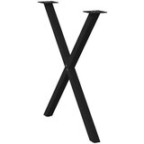 vidaXL Noge blagovaonski stol X-oblika 2 kom crne 70x(72-73) cm čelik | shoptok.hr