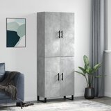 vidaXL Visoka komoda betonsko siva 69,5x34x180 cm inženirski les | Shoptok.si