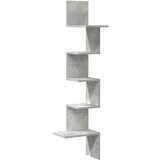 vidaXL Zidne kutne police siva boja betona 32x32x127,5 cm od iverice | shoptok.hr