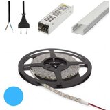 Phenom set 5x 1m alu profil mat + led trak 9,6w/m 6000k 5m + napajalnik 60w + priključna vrvica Cene
