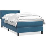 Box spring postelja z vzmetnico temno modra 90x220 cm žamet, (21791306) Cene