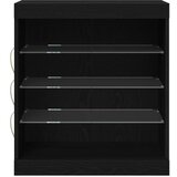  stranski stol z LED lučmi črno hrast 60,5x37x67 cm | Shoptok.si