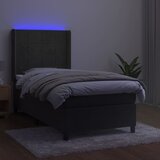  box spring s madracem LED tamnosivi 90x200 cm baršun | shoptok.hr