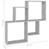  Kockaste zidne police siva boja betona 80 x 15 x 78,5 cm drvene | shoptok.hr