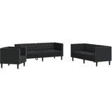  3-dijelna sofa Chesterfield crna umjetna koža | shoptok.hr