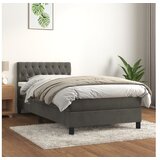  Box spring postelja z vzmetnico temno siva 100x200 cm žamet | Shoptok.si