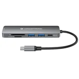 Notebook Dock - DONN11G (ulaz: USB-C, izlaz: HDMI+USB-C PD:60W+USB-A 3.0+2.0, srebrni)