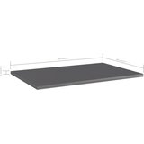 Police za knjige 8 kom visoki sjaj sive 60 x 40 x 1,5 cm drvene | Shoptok.si