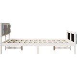  Konstrukcija postelje z vzglavjem Svetlo siva 150 x 200 cm, (5000084665) | Shoptok.si