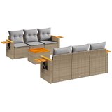  7-dijelni set vrtnih sofa od poliratana s jastucima bež | shoptok.hr