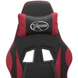  Igraća stolica s osloncem za noge umjetna koža crna i boja vina - Crna i crvena boja vina 1 Sa naslonom za noge | shoptok.hr