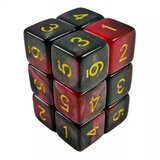 Green Stuff World dice D6 16mm color red/black marble (12pc pack) | ePonuda.com