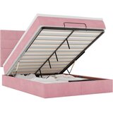  Otomanska postelja z vzmetnicami & LEDs roza 140x200cm žamet | Shoptok.si