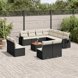  12-dijelni set vrtnih sofa od poliratana s jastucima crni | shoptok.hr