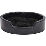 vidaXL pasja postelja črna 69x59x19 cm pliš in umetno usnje | Shoptok.si