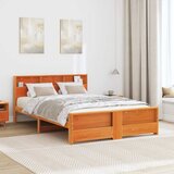  Krevetna konstrukcija Vosak smeđa 160 x 200 cm Masivna borovina | shoptok.hr