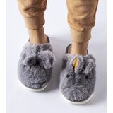 Gemre Gray warm slippers with reindeer ears | shoptok.hr