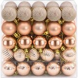  Set božićnih kuglica 100 kom. Boja šampanjca i smeđa 4 cm | shoptok.hr