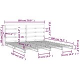  Posteljni okvir bel 180x200 cm trdna borovina 6FT | Shoptok.si