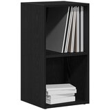 vidaXL LP škatla za shranjevanje črni hrast 71x34x36 cm inženirski les | Shoptok.si