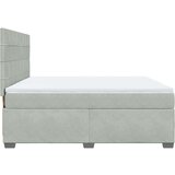 vidaXL Box spring postelja z vzmetnico svetlo siva 180x200 cm žamet | Shoptok.si