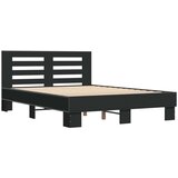 vidaXL Posteljni okvir črn 140x200 cm inženirski les in kovina | Shoptok.si