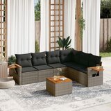  The Living Store Vrtna sedežna garnitura 7-delna z blazinami siv poli ratan - Vrtna Sedežna Garniture, (21478414) | Shoptok.si