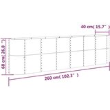  Povišena vrtna gredica od čelika 260 x 40 x 68 cm sivi | shoptok.hr