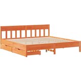 vidaXL okvir kreveta bez madraca voštano smeđi 200x200 cm od borovine | shoptok.hr