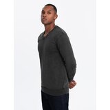 Ombre Washed men's pullover with a v-neck - black | shoptok.hr