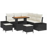  Sjedeća garnitura za vrt 8 kom. Crna poliratan 209 x 209 x 85 cm | shoptok.hr