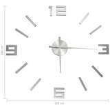  3D zidni sat moderni dizajn 100 cm XXL srebrni | shoptok.hr