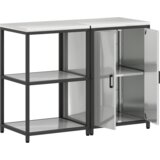 vidaXL Kuhinjski set za pohranu 2 pcs Srebrna 120 x 50 x 92 cm | shoptok.hr