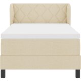 Box Spring Krevet s Madracem Krem 90x200 cm Tkanina | shoptok.hr