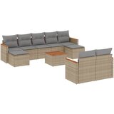 Maison Chic Seti vrtnega pohištva - Vrtna garnitura - Vrtni pohištvo set 10-delna z blazinami bež poli ratan, (21811721) | Shoptok.si