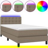 Maison Chic Box spring postelja - Vzmetna postelja z vzmetnico LED taupe 80x200 cm blago SL21248, (21892903) Cene
