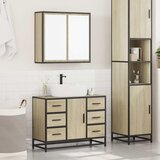  2-dijelni set kupaonskog namještaja boja hrasta sonome drveni | shoptok.hr