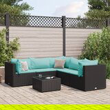  The Living Store Vrtna sedežna garnitura 6-delna z blazinami črn poli ratan - Vrtna Sedežna Garnitura, (21468954) | Shoptok.si