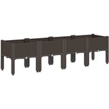 Maison Chic Cvetlično korito - Lonček za rože z nogami rjavo 160x40x42 cm PP, (21788953) | Shoptok.si