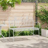 vidaXL klop bela kovina 103.5 x 59 x 89 cm trajna zunanja klop | Shoptok.si