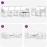  Set vanjskih sofa 7 kom. Prirodna i krem | shoptok.hr