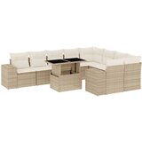 Maison Chic Seti vrtnega pohištva - Vrtna garnitura - Vrtni pohištvo set 10-delna z blazinami bež poli ratan, (21811940) | Shoptok.si