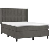  Krevet s oprugama i madracem tamnosivi 140x190 cm baršunasti | shoptok.hr