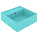 The Living Store Razkošen umivalnik kvadraten mat svetlo zelen 41x41 cm keramika - Razkošen Umivalnik, (21750077) | Shoptok.si